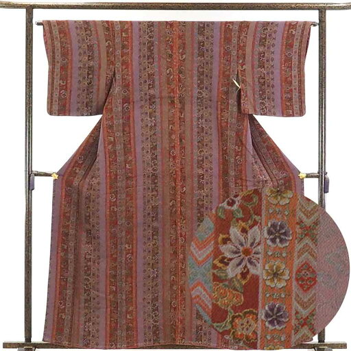 【中古】小紋 リサイクル着物 身丈162cm 裄64cm 前幅24cm 後幅30cm 袖丈47cm 正絹(シルク) レディース 袷仕立 秋冬春用 茶色 裄Mサイズ 未使用品 リユース 【中古】小紋 リサイクル着物 身丈162cm 裄64cm 前幅24cm 後幅30cm 袖丈47cm 正絹(シルク) レディース 袷仕立 秋冬春用 茶色 裄Mサイズ 未使用品 リユース