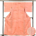 【中古】色無地 リサイクル着物 身丈163cm 裄67cm 前幅24cm 後幅28cm 袖丈49cm 正絹(シルク) レディース 袷仕立 無地 秋冬春用 ピンク...