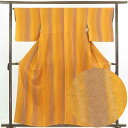 【中古】小紋 リサイクル着物 身丈160cm 裄65cm 前幅25cm 後幅30cm 袖丈46cm 正絹(シルク) レディース 袷仕立 秋冬春用 黄色地 裄Mサ...