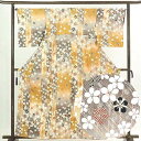 【中古】小紋 リサイクル着物 身丈162cm 裄65cm 前幅24.5cm 後幅28cm 袖丈49cm 正絹(シルク) レディース 袷仕立 秋冬春用 黄色地 裄...