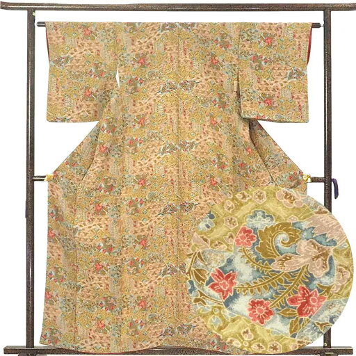【中古】小紋 リサイクル着物 身丈160cm 裄62cm 前幅23cm 後幅28.5cm 袖丈49cm 袖幅32cm レディース 袷 花柄 裄Sサイズ 秋冬春用 正絹(シルク)茶色 美品 リメイク リユース 【中古】小紋 リサイクル着物 身丈160cm 裄62cm 前幅23cm 後幅28.5cm 袖丈49cm 袖幅32cm レディース 袷 花柄 裄Sサイズ 秋冬春用 正絹(シルク)茶色 美品 リメイク リユース