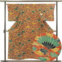 【中古】小紋 リサイクル着物 身丈156cm 裄丈64cm 前幅24cm 後幅29cm 袖丈49cm 袖幅32cm レディース 袷 花柄 裄Mサイズ 秋冬春用 ...