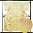 【中古】小紋 リサイクル着物 身丈152cm 裄丈64cm 前幅23cm 後幅30cm 袖丈48cm 袖幅32cm レディース 袷 雲取り 裄Mサイズ 秋冬春用...