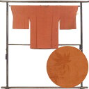 【中古】コート リサイクル着物 コート丈83cm 裄丈65cm 袖丈47cm 袖幅33cm レディース 袷 紅葉 裄Mサイズ 秋冬春用 正絹(シルク)ブラウン ...