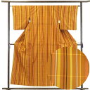【中古】紬 リサイクル着物 身丈157cm 裄63cm 前幅24cm 後幅29.5cm 袖丈49cm 正絹(シルク) レディース 袷仕立 格子 秋冬春用 茶色 ...