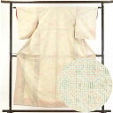 【中古】紬 リサイクル着物 身丈157cm 裄62cm 前幅22.5cm 後幅28cm 袖丈48cm 正絹(シルク) レディース 袷仕立 秋冬春用 ベージュ地 ...