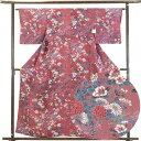 【中古】小紋 リサイクル着物 身丈158cm 裄62cm 前幅25cm 後幅29cm 袖丈45cm 正絹(シルク) レディース 袷仕立 秋冬春用 紫地 裄Sサイ...