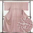 【中古】小紋 リサイクル着物 身丈158cm 裄63cm 前幅26cm 後幅30.5cm 袖丈44cm 正絹(シルク) レディース 袷仕立 秋冬春用 白地 裄M...