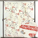 【中古】小紋 リサイクル着物 身丈160cm 裄64cm 前幅24cm 後幅28.5cm 袖丈47cm 正絹(シルク) レディース 袷仕立 秋冬春用 白地 裄M...