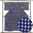 【中古】小紋 リサイクル着物 身丈154cm 裄64cm 前幅21cm 後幅28cm 袖丈44cm 正絹(シルク) レディース 袷仕立 秋冬春用 紺地 裄Mサイ...