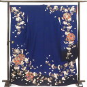 【中古】振袖 リサイクル着物 身丈168cm 裄丈66cm 前幅25cm 後幅30.5cm 袖丈119cm 袖幅33.5cm レディース 袷 花柄 裄長 裄M-...