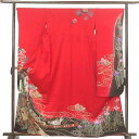 【中古】振袖 リサイクル着物 身丈162cm 裄丈66cm 前幅24cm 後幅30cm 袖丈110cm 袖幅35cm レディース 袷 花柄 裄長 裄M-Lサイズ...