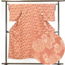 【中古】小紋 リサイクル着物 身丈150cm 裄63cm 前幅25cm 後幅28.5cm 袖丈49cm 正絹(シルク) レディース 袷仕立 秋冬春用 茶色 裄M...