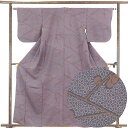 【中古】小紋 リサイクル着物 身丈160cm 裄63cm 前幅22.5cm 後幅28cm 袖丈47cm 正絹(シルク) レディース 袷仕立 秋冬春用 紫地 裄M...