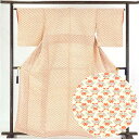 【中古】小紋 リサイクル着物 身丈162cm 裄65cm 前幅23cm 後幅28cm 袖丈49cm 正絹(シルク) レディース 袷仕立 秋冬春用 茶色 裄Mサイ...