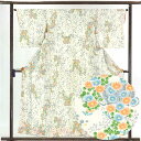 【中古】小紋 リサイクル着物 身丈158cm 裄64cm 前幅24cm 後幅28cm 袖丈49cm 正絹(シルク) レディース 袷仕立 秋冬春用 グレー地 裄M...