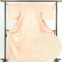 【中古】小紋 リサイクル着物 身丈164cm 裄63cm 前幅23cm 後幅28.5cm 袖丈47cm 正絹(シルク) レディース 袷仕立 秋冬春用 ピンク地 ...