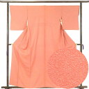 【中古】小紋 リサイクル着物 身丈160cm 裄66cm 前幅25cm 後幅29cm 袖丈48cm 正絹(シルク) レディース 袷仕立 秋冬春用 オレンジ地 裄Mサイズ リユース