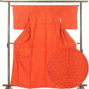 【中古】小紋 リサイクル着物 身丈164cm 裄64cm 前幅25cm 後幅30cm 袖丈49cm 正絹(シルク) レディース 袷仕立 秋冬春用 赤地 裄Mサイ...
