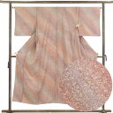 【中古】小紋 リサイクル着物 身丈150cm 裄66cm 前幅25cm 後幅30cm 袖丈45cm 正絹(シルク) レディース 袷仕立 秋冬春用 茶色 裄Mサイ...