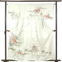 【中古】訪問着 リサイクル着物 身丈159cm 裄64cm 前幅24cm 後幅29cm 袖丈44cm 袖幅34cm レディース 袷 花柄 裄Mサイズ 秋冬春用 ...