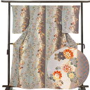 【中古】小紋 リサイクル着物 身丈163cm 裄丈65cm 前幅24cm 後幅30cm 袖丈56cm 袖幅32.5cm レディース 袷 花柄 裄Mサイズ 秋冬春...