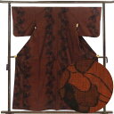 【中古】紬 リサイクル着物 身丈158cm 裄丈67cm 前幅24cm 後幅30cm 袖丈47cm 袖幅34cm レディース 袷 花柄 裄長 裄Lサイズ 秋冬春...