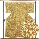 【中古】小紋 リサイクル着物 身丈157cm 裄62cm 前幅23cm 後幅29cm 袖丈47cm 正絹(シルク) レディース 袷仕立 秋冬春用 茶色 裄Sサイ...