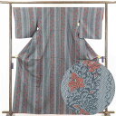 【中古】紬 リサイクル着物 身丈164cm 裄66cm 前幅23cm 後幅29cm 袖丈49cm 正絹(シルク) レディース 袷仕立 秋冬春用 黒地 裄Mサイズ...