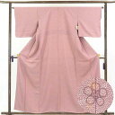【中古】小紋 リサイクル着物 身丈159cm 裄64cm 前幅23cm 後幅29cm 袖丈47cm 正絹(シルク) レディース 袷仕立 秋冬春用 ピンク地 裄M...