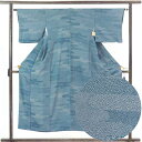 【中古】小紋 リサイクル着物 身丈150cm 裄62cm 前幅23.5cm 後幅28cm 袖丈43cm 正絹(シルク) レディース 袷仕立 秋冬春用 緑地 裄S...