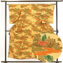 【中古】小紋 リサイクル着物 身丈155cm 裄62cm 前幅23cm 後幅28.5cm 袖丈56cm 正絹(シルク) レディース 袷仕立 秋冬春用 茶色 裄S...