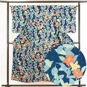 【中古】小紋 リサイクル着物 身丈155cm 裄65cm 前幅22.5cm 後幅28cm 袖丈56cm 正絹(シルク) レディース 袷仕立 秋冬春用 紺地 裄M...