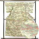 【中古】紬 リサイクル着物 身丈155cm 裄63cm 前幅22.5cm 後幅28cm 袖丈49cm 正絹(シルク) レディース 袷仕立 秋冬春用 黄色地 裄M...