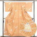 【中古】小紋 リサイクル着物 身丈159cm 裄63cm 前幅24cm 後幅30cm 袖丈45cm 正絹(シルク) レディース 袷仕立 秋冬春用 茶色 裄Mサイ...