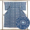 【中古】小紋 リサイクル着物 身丈150cm 裄61cm 前幅22.5cm 後幅28cm 袖丈51cm 正絹(シルク) レディース 袷仕立 秋冬春用 紺地 裄S...
