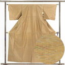 【中古】紬 リサイクル着物 身丈158cm 裄63cm 前幅23cm 後幅28cm 袖丈45cm 正絹(シルク) レディース 袷仕立 秋冬春用 茶色 裄Mサイズ...