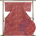 【中古】小紋 リサイクル着物 身丈156cm 裄64cm 前幅24cm 後幅29cm 袖丈47cm 袖幅33cm レディース 袷 辻ヶ花 裄Mサイズ 秋冬春用 ...