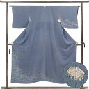 【中古】訪問着 リサイクル着物 身丈151cm 裄丈63cm 前幅24cm 後幅29.5cm 袖丈44cm 袖幅32cm レディース 袷 波頭 裄Mサイズ 秋冬...