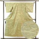 【中古】紬 リサイクル着物 身丈155cm 裄62cm 前幅23cm 後幅28cm 袖丈47cm 正絹(シルク) レディース 袷仕立 秋冬春用 グレー地 裄Sサイズ リユース