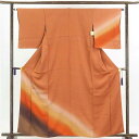 【中古】訪問着 リサイクル着物 身丈160cm 裄63cm 前幅22.5cm 後幅28cm 袖丈51cm 正絹(シルク) レディース 袷仕立 秋冬春用 茶色 裄...
