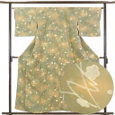 【中古】小紋 リサイクル着物 身丈159cm 裄64cm 前幅22.5cm 後幅30cm 袖丈45cm 正絹(シルク) レディース 袷仕立 梅 秋冬春用 グレー地 裄Mサイズ リユース