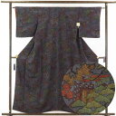 【中古】小紋 リサイクル着物 身丈159cm 裄62cm 前幅25cm 後幅30cm 袖丈46cm 正絹(シルク) レディース 袷仕立 秋冬春用 紫地 裄Sサイ...