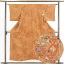 【中古】小紋 リサイクル着物 身丈152cm 裄62cm 前幅23cm 後幅29.5cm 袖丈47cm 正絹(シルク) レディース 袷仕立 秋冬春用 茶色 裄S...