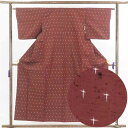 【中古】紬 リサイクル着物 身丈155cm 裄62cm 前幅24cm 後幅28cm 袖丈45cm 正絹(シルク) レディース 袷仕立 秋冬春用 茶色 裄Sサイズ...