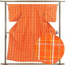 【中古】紬 リサイクル着物 身丈155cm 裄64cm 前幅23cm 後幅30cm 袖丈49cm 正絹(シルク) レディース 袷仕立 秋冬春用 オレンジ地 裄M...