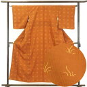 【中古】紬 リサイクル着物 身丈156cm 裄63cm 前幅24cm 後幅30cm 袖丈49cm 正絹(シルク) レディース 袷仕立 縞 秋冬春用 茶色 裄Mサ...
