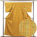 【中古】紬 リサイクル着物 身丈160cm 裄63cm 前幅24cm 後幅28cm 袖丈49cm 正絹(シルク) レディース 袷仕立 秋冬春用 茶色 裄Mサイズ...