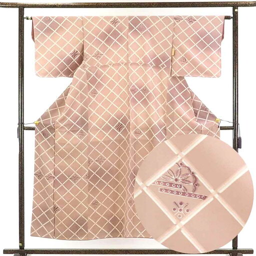 【中古】小紋 リサイクル着物 身丈152cm 裄63cm 前幅23cm 後幅30cm 袖丈45cm 正絹(シルク) レディース 袷仕立 秋冬春用 茶色 裄Mサイズ 美品 リユース 【中古】小紋 リサイクル着物 身丈152cm 裄63cm 前幅23cm 後幅30cm 袖丈45cm 正絹(シルク) レディース 袷仕立 秋冬春用 茶色 裄Mサイズ 美品 リユース