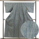 【中古】紬 リサイクル着物 身丈160cm 裄64cm 前幅26cm 後幅30cm 袖丈49cm 正絹(シルク) レディース 袷仕立 秋冬春用 グレー地 裄Mサ...